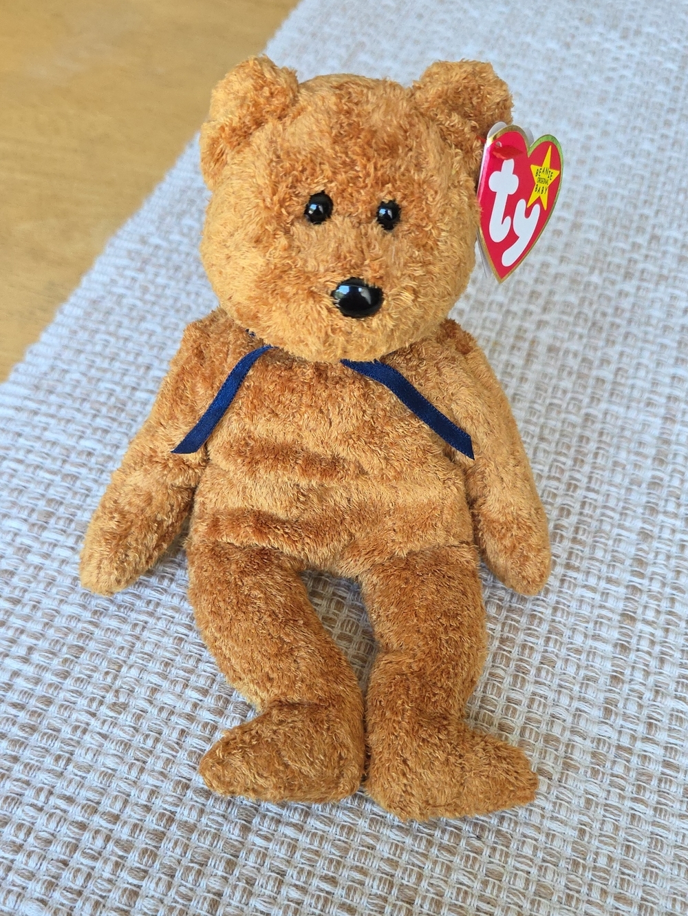 NWT Rare FUZZ Ty Beanie Baby Bear With Errors